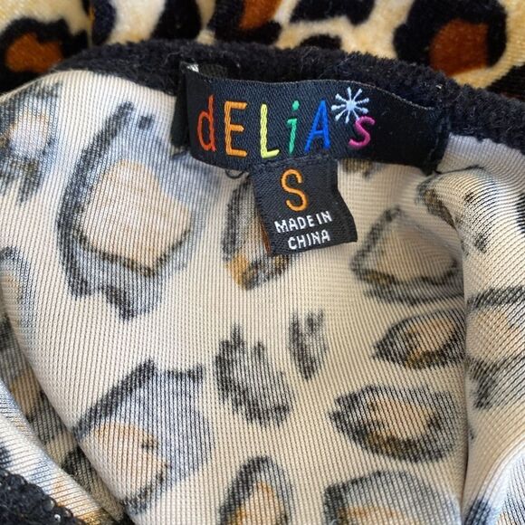 Delias x Dolls Kill Collaboration Leopard Print Velour Mini Tank Dress Y2K Vibes - Picture 4 of 5